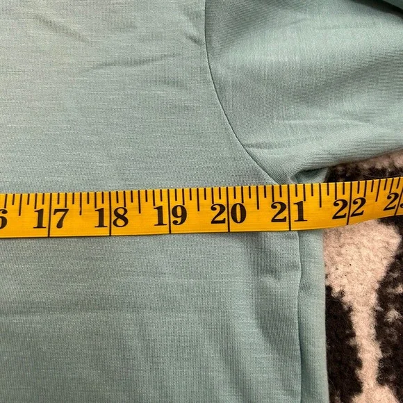 Three Dots Women's Sz Medium Butter Soft Quarter Zip Pullover Green - Picture 4 of 6